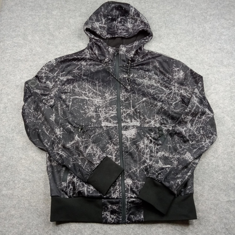 Superdry Hoodie Mens Large Jacket Sweatshirt Full Zip Sportswear Tech Splatter